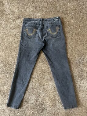 True Religion Womens Halle Mid Rise Super Skinny Jeans Size 34 Studded Horseshoe
